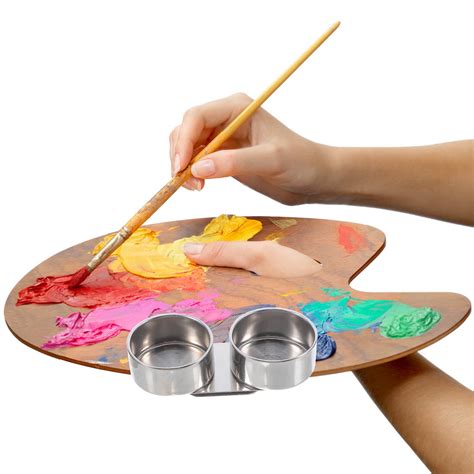 GOOHOCHY 2pcs Stainless Steel Oil Painting Container Pot With Lid