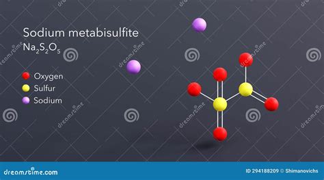 Sodium Metabisulfite Molecule D Rendering Flat Molecular Structure