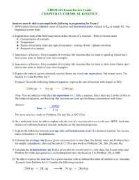 Chemical Kinetics Chemical Principles II Handout Docsity