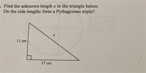 Solved Find The Unknown Length X In The Triangle Below Do The Side