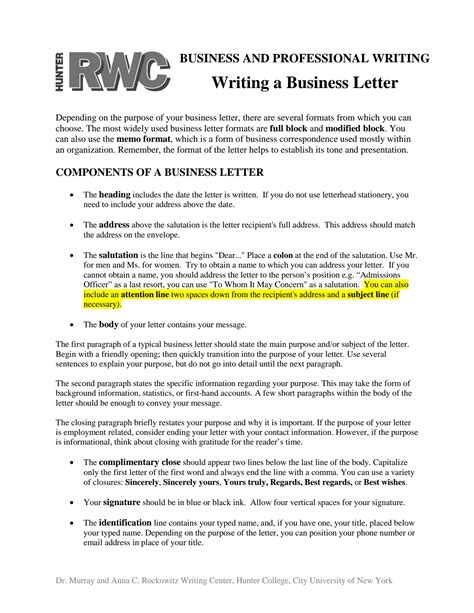 Solution Business Letter Handout How To Write Busniness Letters