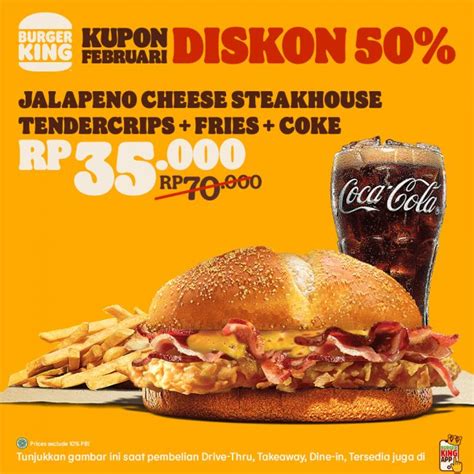 Kupon Promo Burger King Terbaru Februari Maret Diskon