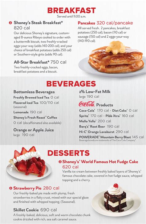 Breakfast / Beverages / Desserts | Shoney's of Knoxville, Inc.