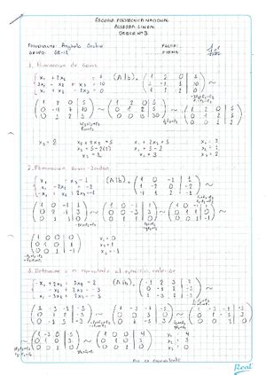 Álgebra Lineal MATR114 EPN Studocu