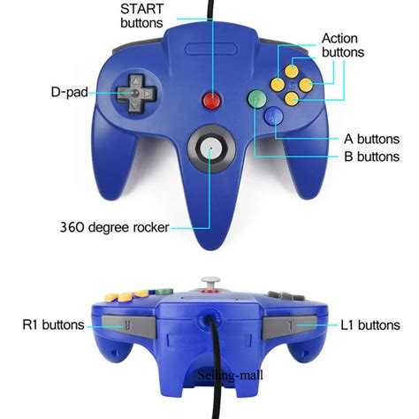 N Controller Gamepad Joysticks Joypads Game Pad Long Wired For