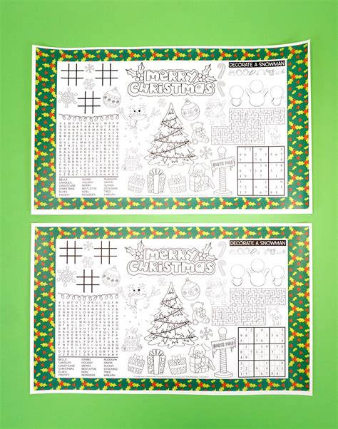 Printable Christmas Placemats For Kids Happiness Is Homemade