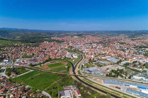 Valjevo Aerial View Panorama Of City In Serbia Stock Image Image Of