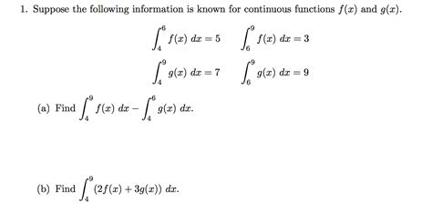 Solved Suppose The Following Information Is Known For Chegg