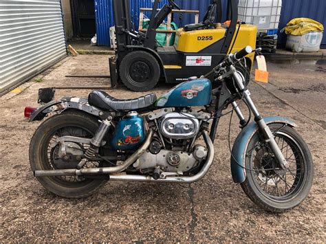 1975 Harley Davidson 1000cc Ironhead Sportster XLH Project Blue