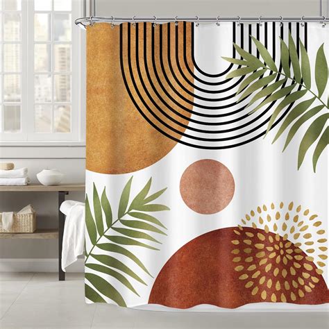 Imirell Abstract Mid Century Shower Curtain 60wx72h Inches