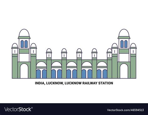 India lucknow railway station travel Royalty Free Vector