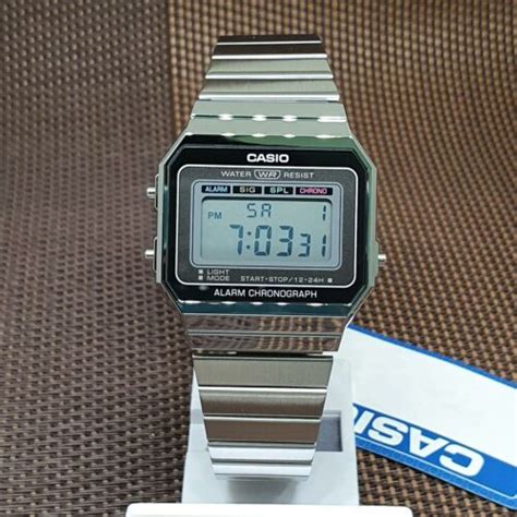 Casio A W A Vintage Series Super Slim Case Stainless Steel Band