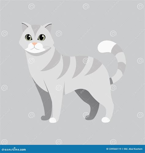 American Curl Cat Vector Artwork Stock Illustration - Illustration of