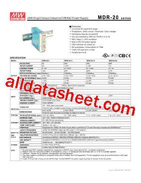 Mdr Datasheet Pdf Mean Well Enterprises Co Ltd