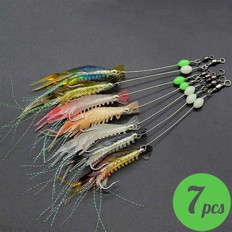 Delysia King 7pcs Set Luminous Simulation Soft Bait With Hook Fake