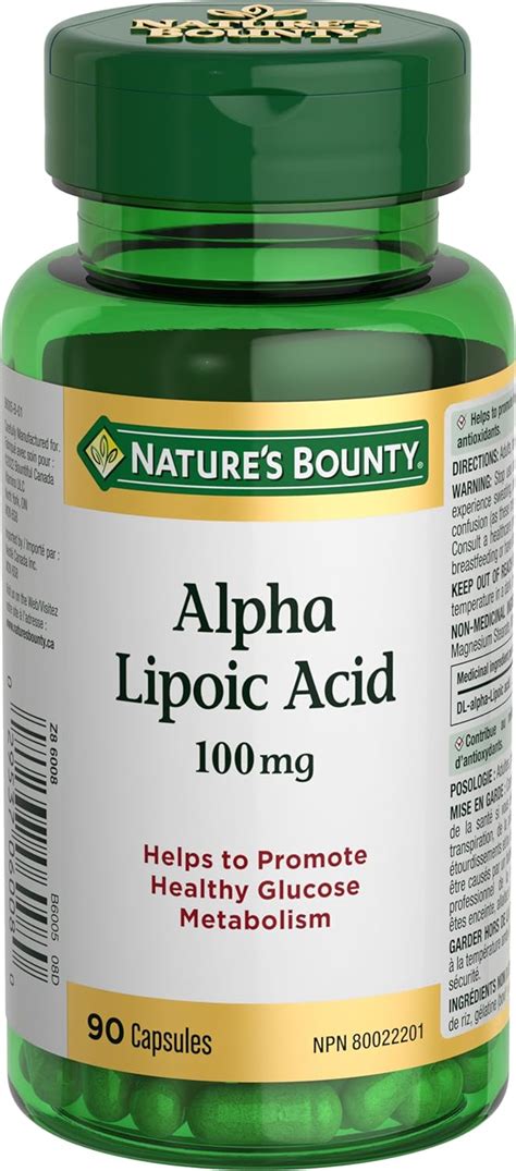 Nature S Bounty Alpha Lipoic Acid Mg Pills Helps Fight Free