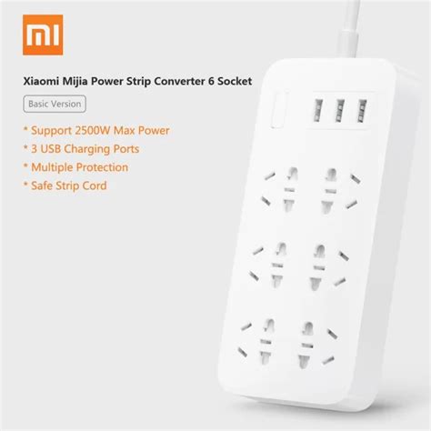 Xiaomi Mijia Power Strip Converter Sockets Portable Plug Travel Home