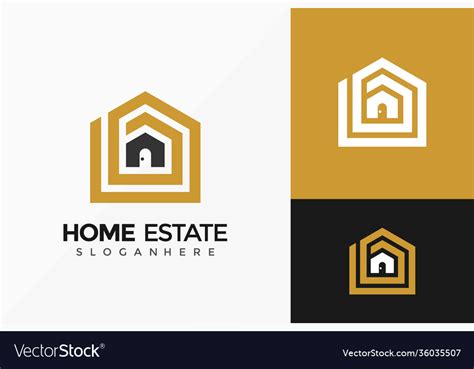 Luxury House Real Estate Logo Design Modern Vector Image