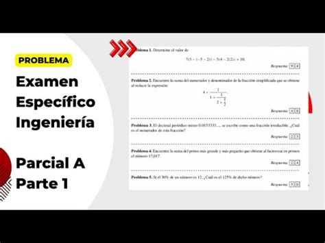 Examen Específico Matemática Ingeniería USAC Temario A Parte 1 YouTube