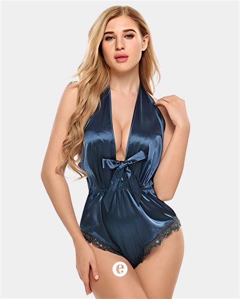 Buy Deep V Neck Silk Lingerie Bodysuit Online In Nepal