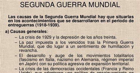 Sociales Y Lengua Causas De La Segunda Guerra Mundial