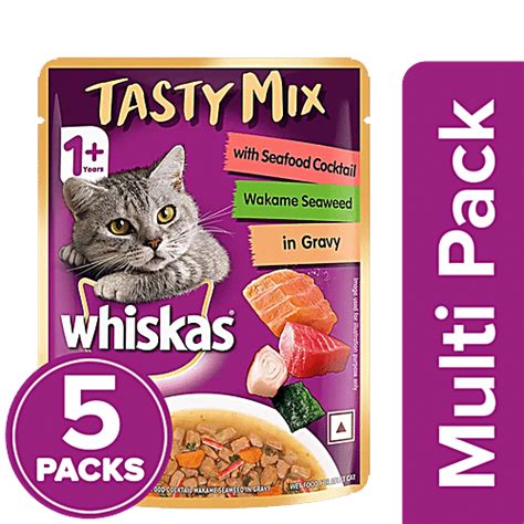 Buy Whiskas Tasty Mix Seafood Cocktail Wakame Seaweed Adult Years