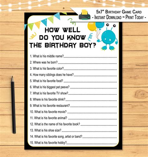 How Well Do You Know The Birthday Boy Quiz Kid Who Knows The Etsy Canada