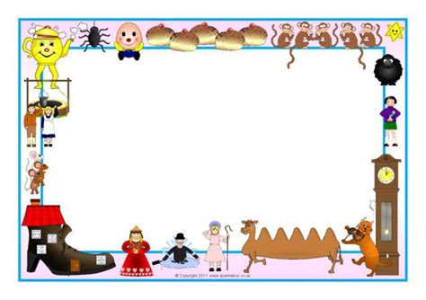 Nursery Rhymes A4 Page Borders (SB5218) - SparkleBox | Nursery rhymes resources, Nursery rhymes ...