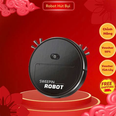 Robot Hút Bụi Lau Nhà Thông Minh SWEEPIN ROBOT Hút Bụi Thông Minh Tự Động Cho Gia Đình Hot