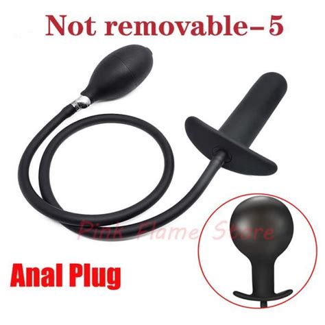 Non amovible 5 Énorme Plug Anal gonflable et pénis Gag Fixation