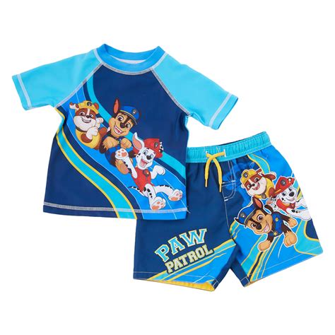 Paw Patrol Characters Toddler Swim Shorts And Rashguard Set