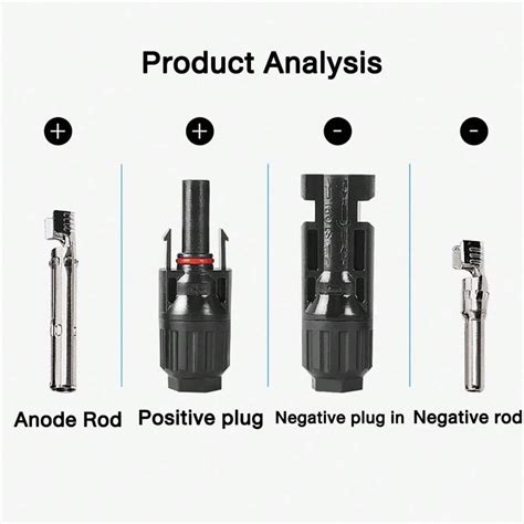 Pares Plugue Solar Mc Plugue Macho F Mea Plugues De Painel Solar