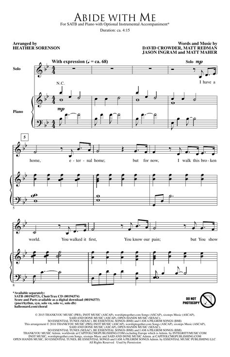 Abide With Me By Heather Sorenson Sheet Music For Satb Choir At Sheet