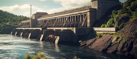 Premium AI Image | view of the hydroelectric dam