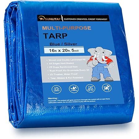 Amazon Sunlitap X Ft Tarp Cover Waterproof Poly Tarps With