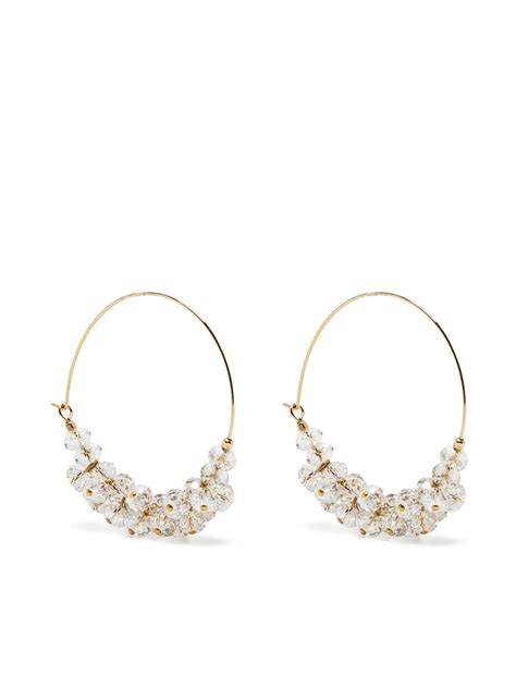 Isabel Marant Étoile Gem Embellished Hoop Earrings In Silber Modesens