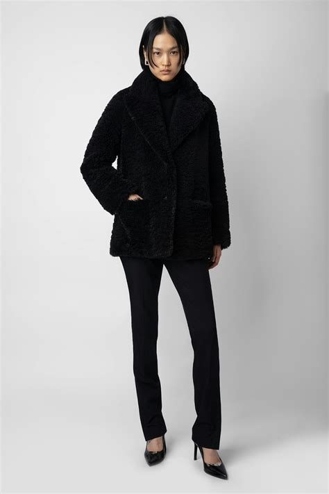 Fleur Soft Curly Coat Coat Black Women Zadig Voltaire