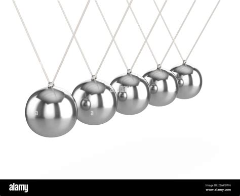 Newton Pendulum On A White Background 3d Illustration Stock Photo Alamy