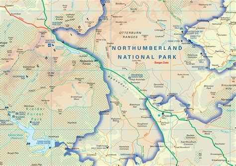 Wegenkaart Landkaart National Park Pocket Map Northumberland