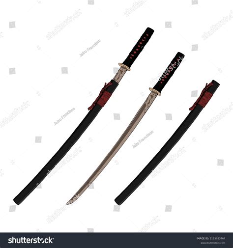 Japanese Katana Sword Cartoon Illustration Vector Stock Vector (Royalty ...