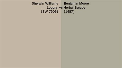 Sherwin Williams Loggia SW 7506 Vs Benjamin Moore Herbal Escape 1487