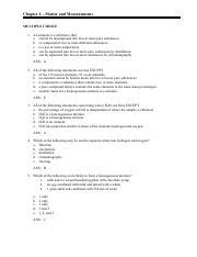 Chapter Matter And Measurements An Introduction To Course Hero