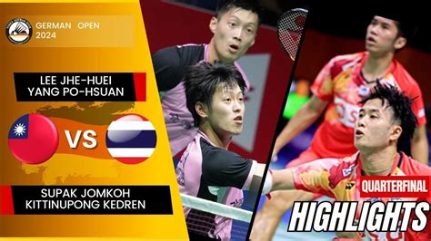 Lee Yang TPE Vs Jomkoh Kedren THA R16 German Open 2024 YouTube