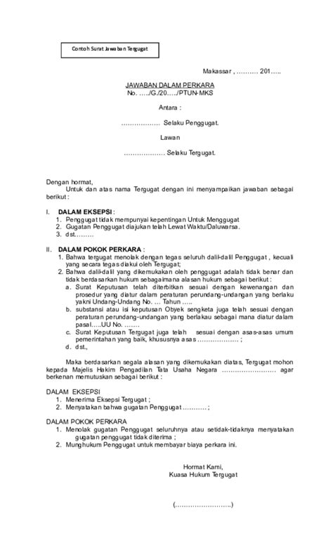 Contoh Surat Jawaban Gugatan Homecare24