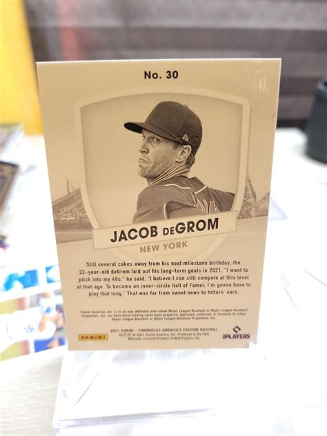 2021 Panini Chronicles America S Pastime Jacob DeGrom Mets 30 EBay