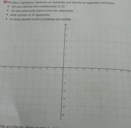 Solved No Plano Cartesiano Desenhe Um Quadrado Que Atenda S