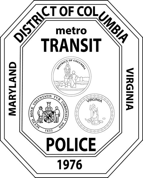 Emblem Of The Metro Transit Police Department Line Art Vecto Inspire