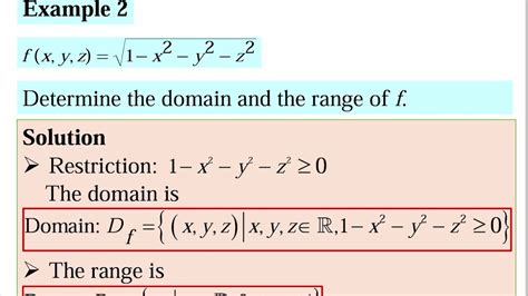 Part 13 Multivariable Functions Function Of Three Variables Domain