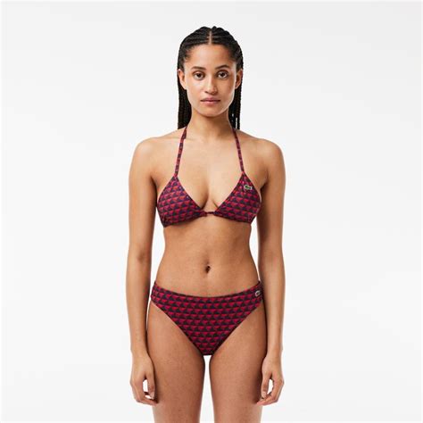 Lacoste Kadın Monogram Bordo Bikini Üstü MF Occasion