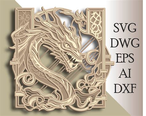 Dragon Multilayer SVG Dragon Cut File 3D Layer Plywood Etsy UK